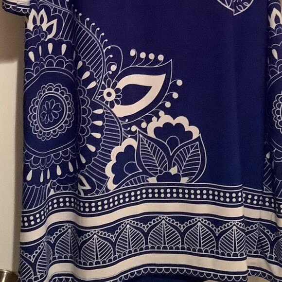 Forever Sapphire Blue Abstract Floral Dress - Picture 5 of 9